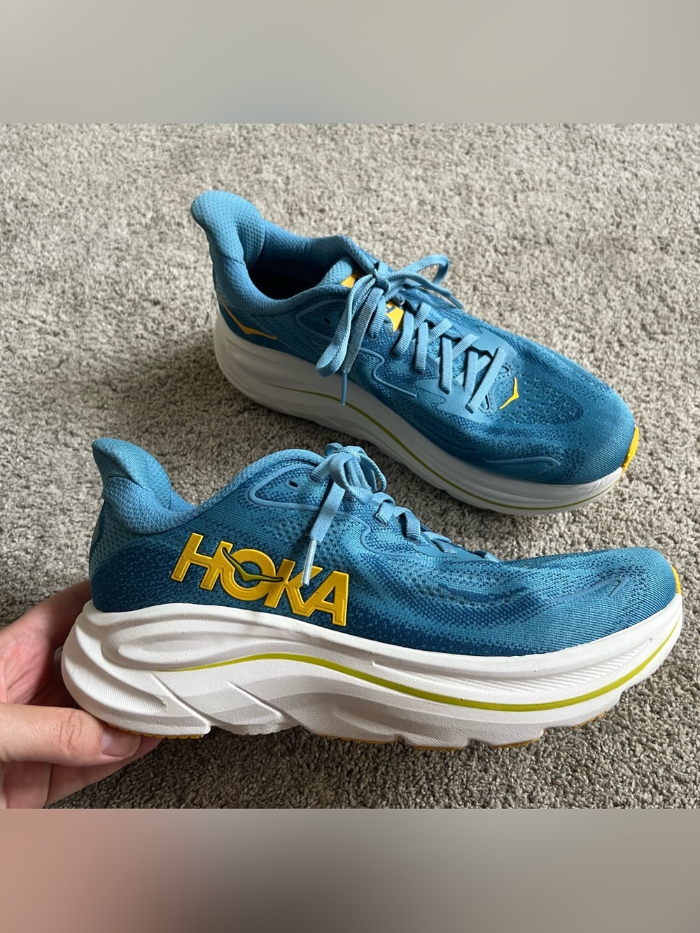 New Hoka One One Clifton 10 Men’s Size 8 D 1162032 ALF Blue Sneakers